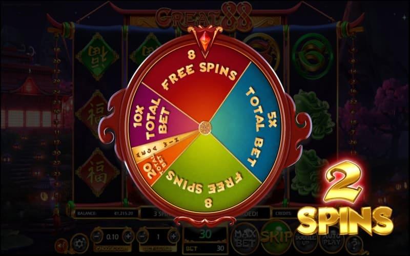 Great 88 Slot Machine Bonus Wheel